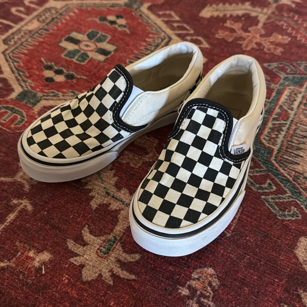 Kids Vans Checkered Slip ons size 11